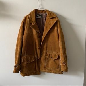 Vintage 60s 70s brown corduroy pea coat jacket